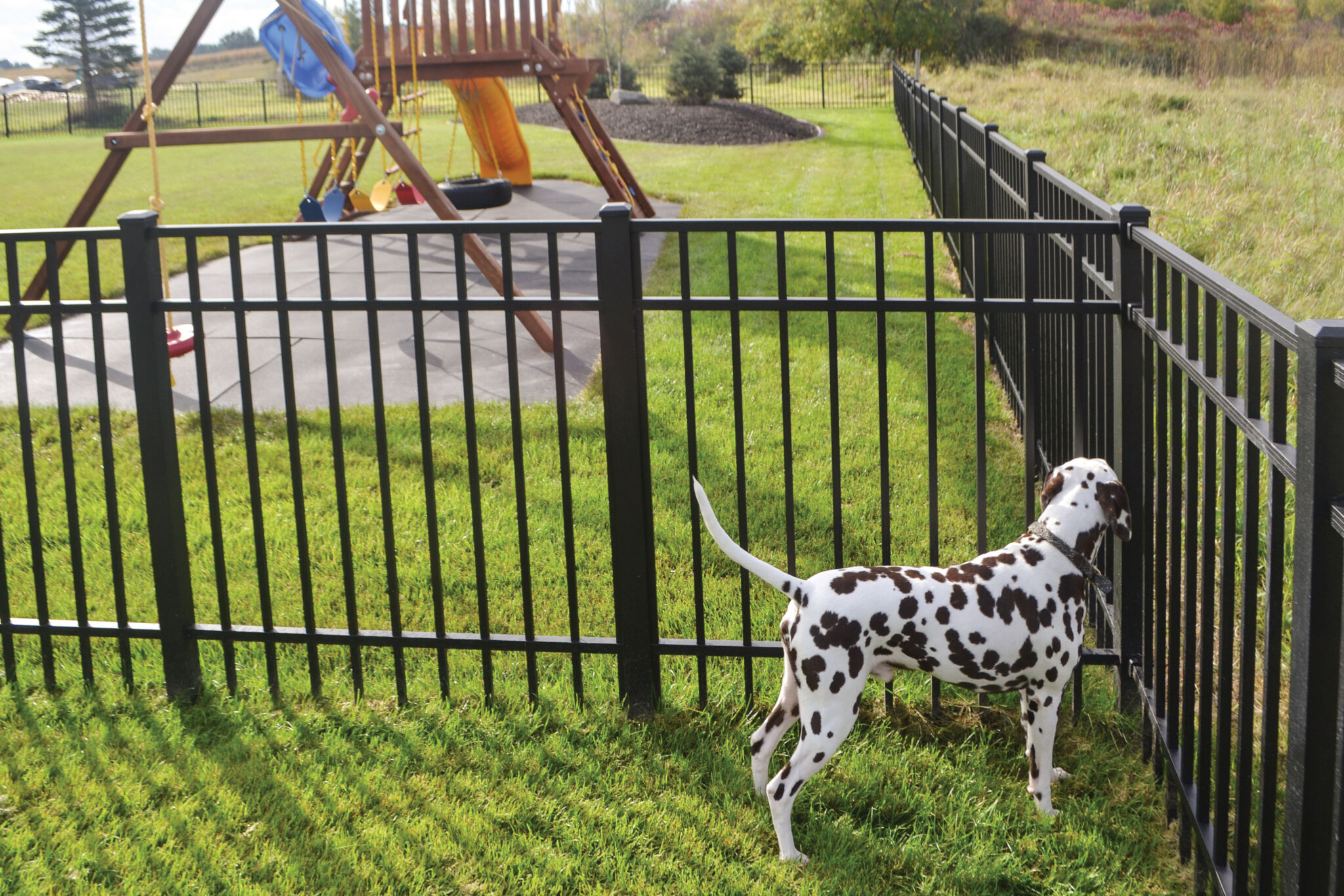 CourtYard Aluminum Flat Top Fencing | Digger Specialties