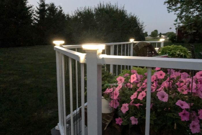 Deck railing online solar lights