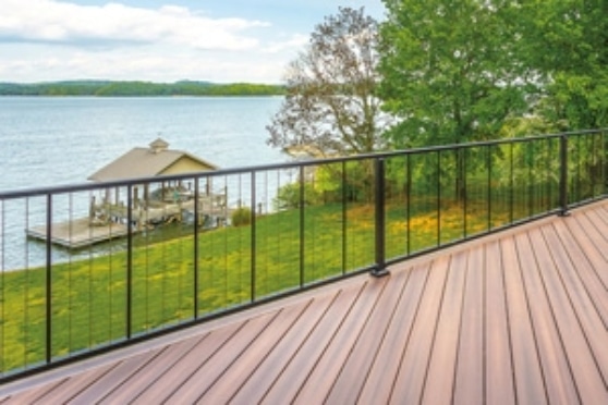 backyard deck overlooking the lake